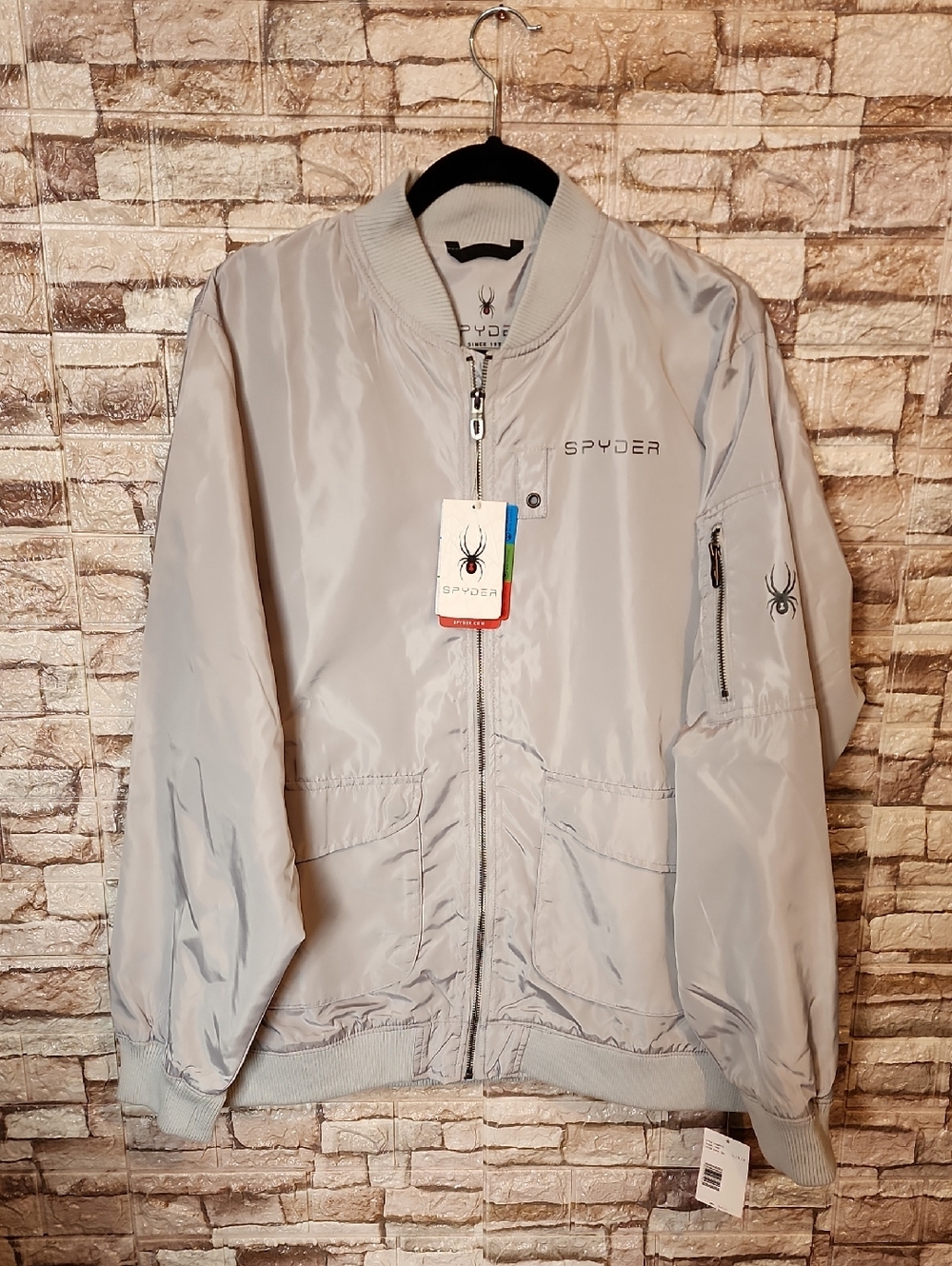 Spyder Gray Full Zip Jacket Brand New Thermoweb Pro Web Wind